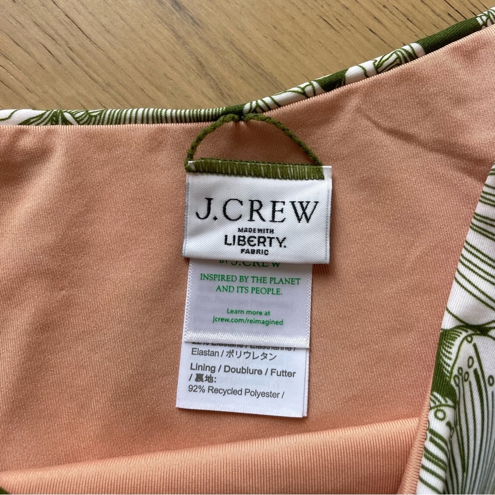 J.Crew High-Rise Cheeky Bikini Bottom in Liberty Linear Canteen Green Floral S - Picture 7 of 7